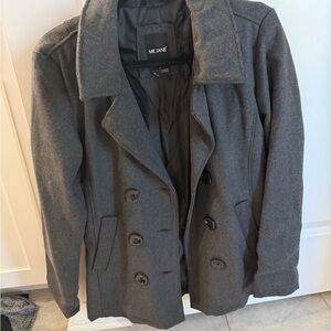 Me Jane Charcoal Double-Breasted Coat